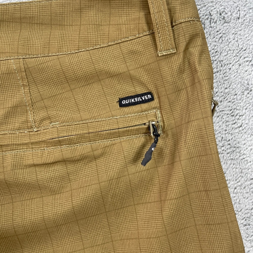 Quiksilver Amphibian Shorts Men 36 Brown Grid Hybrid Boardshorts Stretch - Picture 6 of 11